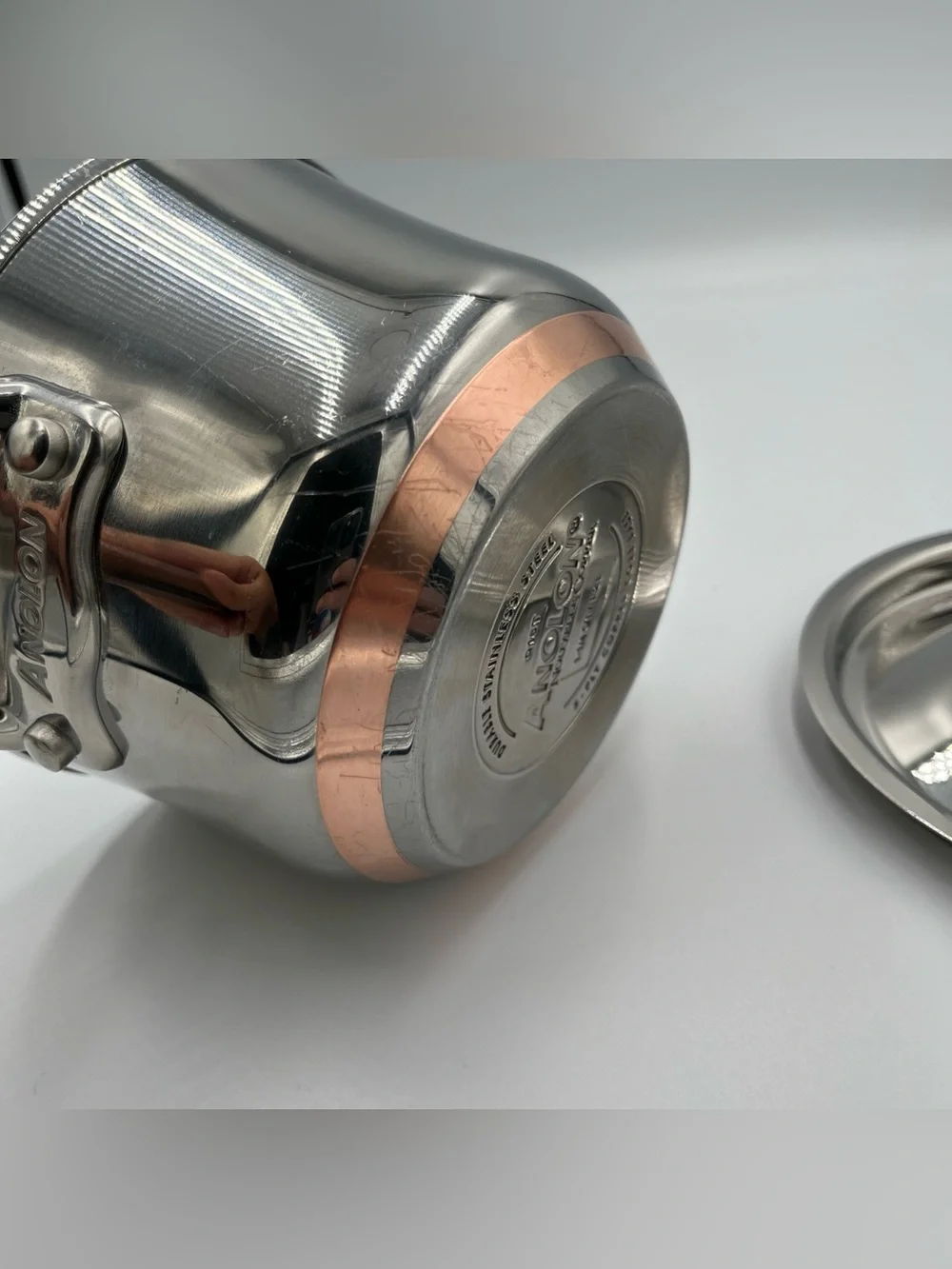 Anolon Nouvelle Copper Stainless Steel 1-1/4 qt. 1.2L Saucepan With Lid